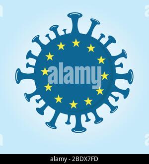 symbol europa. Konzept der Coronavirus Quarantäne Vektor Illustration Stock Vektor