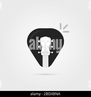 Schwarzes einfaches Gitarrenpick-Symbol Stock Vektor
