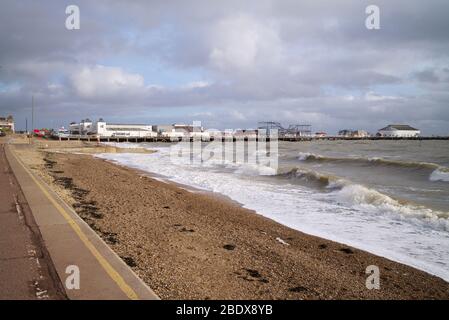 Verlassen Clacton auf See, Stockfoto