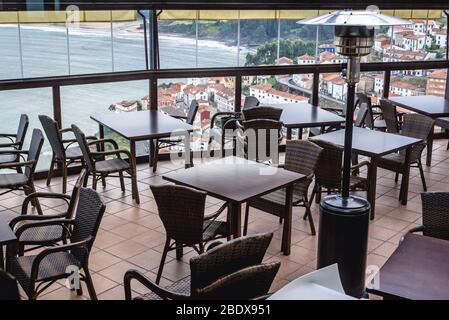 El Mirador Restaurant in Llastres Dorf in Colunga Gemeinde, in der autonomen Gemeinschaft Asturias, in Nordspanien Stockfoto