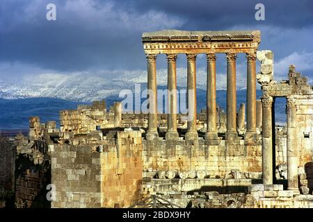 Tempel des Jupiter bei Heliopolis-Baalbek, Libanon Stockfoto