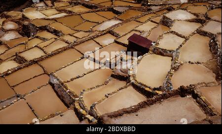 Salinas de Maras von Inca Stockfoto