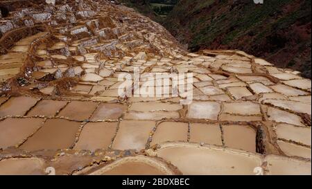 Salinas de Maras von Inca Stockfoto