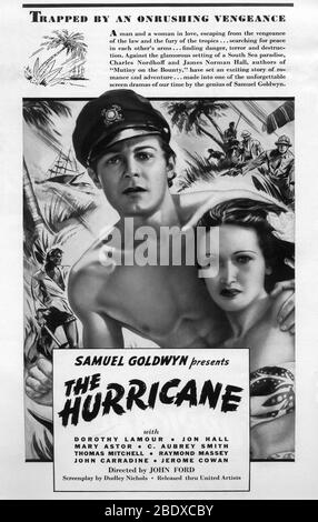 DOROTHY LAMOUR und JON HALL im HURRIKAN 1937 Regisseur JOHN FORD Roman Charles Nordhoff und James Norman Hall Spezialeffekte James Basevi The Samuel Goldwyn Company / United Artists Stockfoto