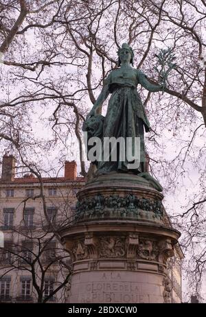 Statue der Republik auf dem Carnot-Platz Lyon Stockfoto