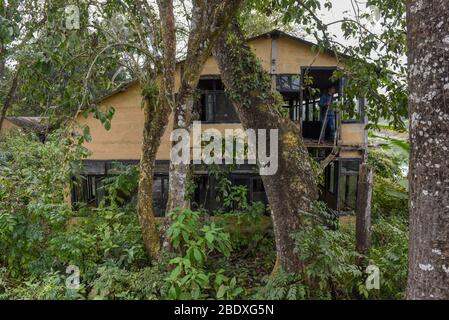 Alte verlassene Touristenort im Dschungel des Chitwan Nationalparks auf Nepal Stockfoto