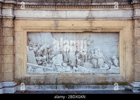 Details der Pincio Treppe im Montagnola Park in Bologna, Hauptstadt und größte Stadt der Emilia Romagna Region in Norditalien Stockfoto