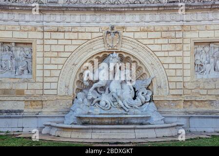 Brunnen des Pincio Treppe im Montagnola Park in Bologna, Hauptstadt und größte Stadt der Emilia Romagna Region in Norditalien Stockfoto