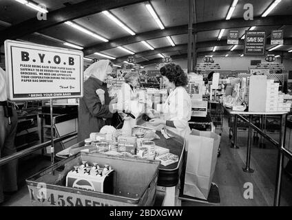 Supermarkt, 1974 Stockfoto