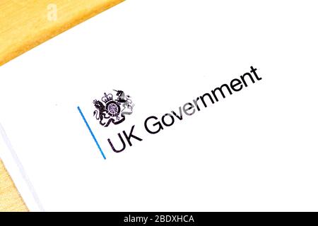 VEREINIGTES KÖNIGREICH BEETHAM - 9. APRIL 2020 offizieller Brief des Premierministers über Covid 19 Virus Stockfoto