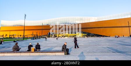 Helsinki Bibliothek namens Oodi. Oodi ist die neue Zentralbibliothek Helsinkis. Stockfoto