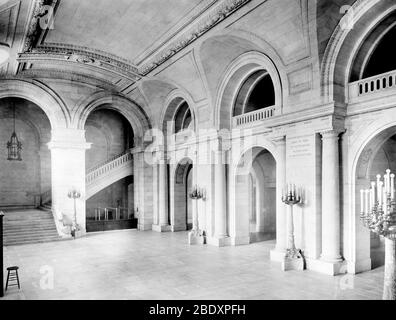 NYPL, Hauptniederlassung, Eingangshalle, 1910 Stockfoto