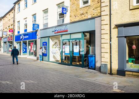 GROSSBRITANNIEN, LANCASTER - 9. APRIL 2020 EINE Filiale von Nationwide. Es ist die größte gemeinsame Baugesellschaft der Vereinigten Königreich in Großbritannien Stockfoto