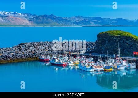 Port Arnarstapi, Arnarstapi, Snaefellsnes Halbinsel, Island Stockfoto