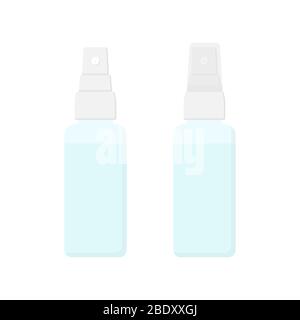 Sprühflasche Icon Set flaches Design. Vektor Stock Vektor