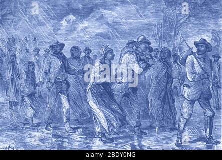 Auf der Flucht nach Underground Railroad Stockfoto