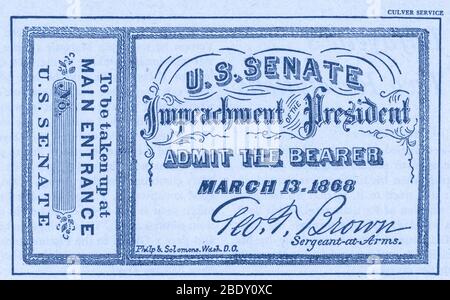 Amtsenthebung Ticket, 1868 Stockfoto