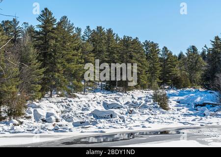 Bracebridge Conservation Area Muskoka Algonquin Highlands Bracebridge Ontario Kanada in Winter Stockfoto