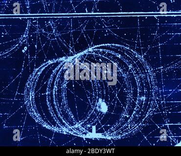 Cloud Chamber Event, Electron und Positron Stockfoto