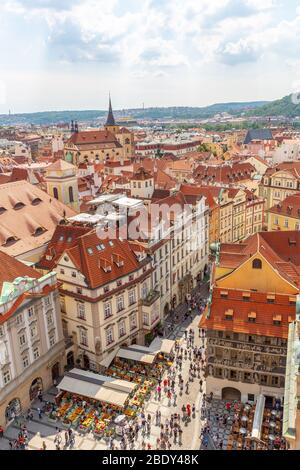 Luftaufnahme von Prag, Tschechien / Panorama der Altstadt in Prag Stockfoto