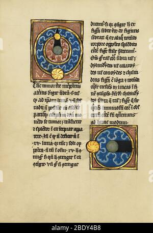 Geozentrische Diagramme, Sonne und Mond Stockfoto