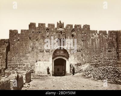 St. Stephen's Gate, Jerusalem, 1880er Jahre Stockfoto