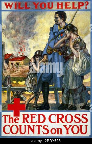 WWI, Amerikanisches Rotes Kreuz Kampagne, 1917 Stockfoto