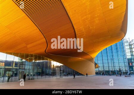 Oodi-Bibliothek. Oodi ist die neue Zentralbibliothek in Helsinki. Finnland Stockfoto