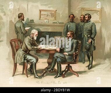 General Grant nimmt Lees Kapitulation an, 1865 Stockfoto