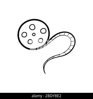 Film Reel, Spule, Spule auf weißem Hintergrund Teile von Papier-Puzzles. Geschäftskonzept, Stock Vektor