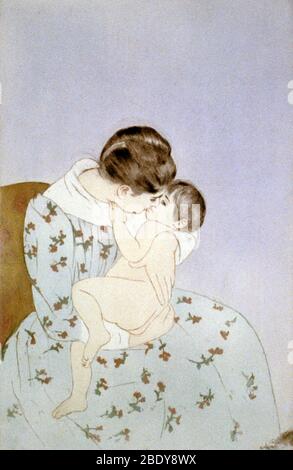 Mother's Kiss von Mary Cassatt Stockfoto