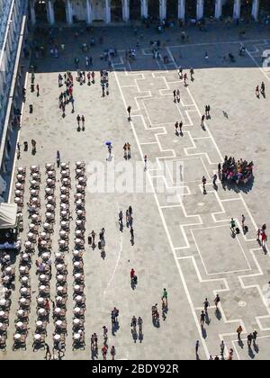 Luftaufnahme von Venedig, Piazza San Marco in Venedig, Italien. Architektur und Wahrzeichen von Venedig. Stockfoto