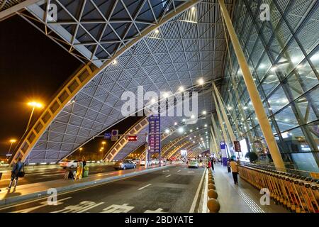 Chengdu, China – 22. September 2019: Terminal 2 des internationalen Flughafens Chengdu Shuangliu (CTU) in China. Stockfoto