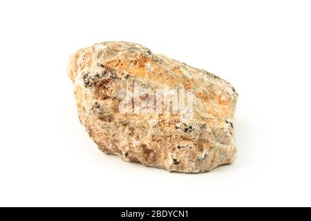 Stein Nahaufnahme isoliert auf weißem Hintergrund Stockfoto