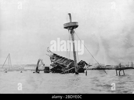 Wrack der USS Maine, 1898 Stockfoto