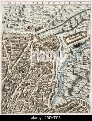 Karte von Rom, 1500 Stockfoto