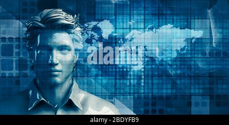 Global Solutions Technology Concept abstract as Art Stockfoto