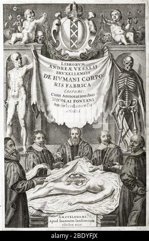 Frontispiz, De Humani Corporis, Vesalius Stockfoto