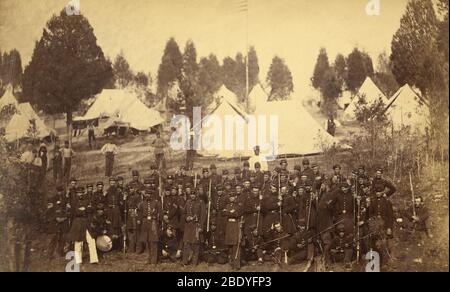 Union Truppen und Lager, Bürgerkrieg, 1861 Stockfoto