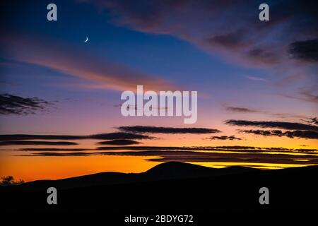 Sonnenuntergang über den Wicklow Mountains Stockfoto