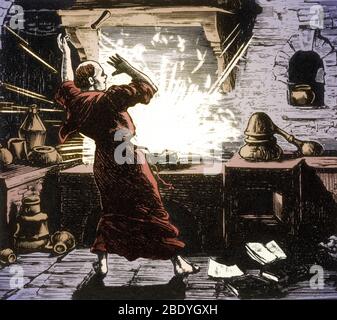 Berthold Schwarz, deutscher Alchemist Stockfoto