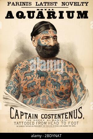 George Costentenus, Tattooed Circus Performer Stockfoto