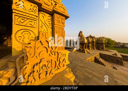 Khajuraho Tempel, Chhatarpur, Madhya Pradesh, Indien Stockfoto