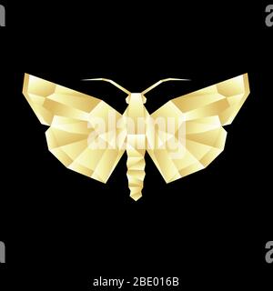 Vektor. Abstrakter polygonaler Schmetterling. Geometrischer linearer Schmetterling. Illustration Vektor EPS 10 Stock Vektor