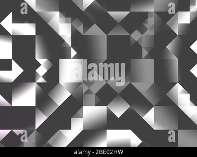 Abstrakt schwarz, weiß, dekorative geometrische Formen mit Farbverlauf, modernes graues dynamisches Muster Stockfoto