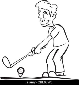 Mann spielt Golf Stock Vektor