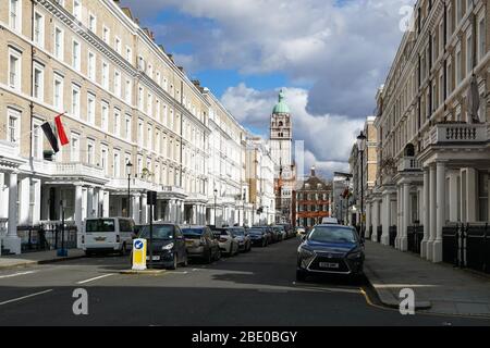 Viktorianische Terrassengebäude am Elvaston Place, Straße in South Kensington, London England Vereinigtes Königreich Großbritannien Stockfoto