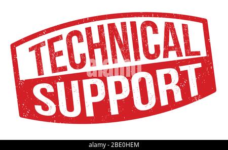 Technische Unterstützung Zeichen oder Stempel auf weißem Hintergrund, Vektor-Illustration Stock Vektor