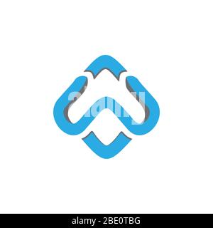 Brief mit einfachen Kurven 3d-Logo-Vektor Stock Vektor