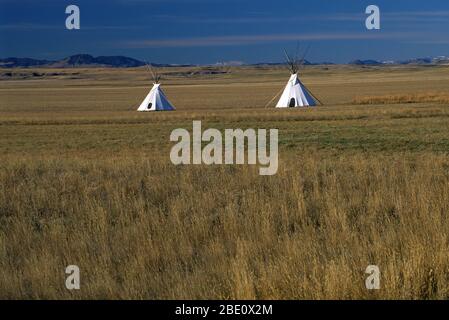 Tipi, Ulm Pishkun State Park, Montana Stockfoto